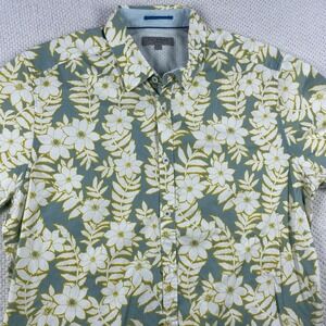 Ted Baker Shirt‎ Mens Size 4 (L) Hawaiian Floral Button Up Short Cuffed Sleeve